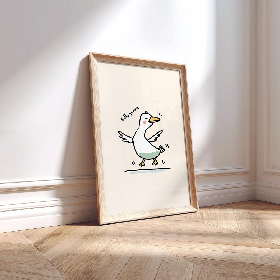 Silly Goose Kids Wall Art Print | Funny Animal Playroom Posters ...