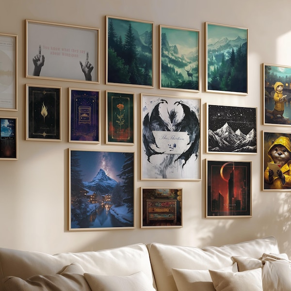 Sarah J Maas Bundle Print Set | SJM Fan Art | Throne of Glass Poster | Crescent City | Acotar | Book Citation Wall Art | Bookworm Merch |