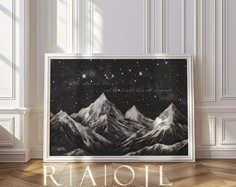 ACOTAR Print | Book Quote To the stars who listen and the dreams that are answered | Bookworm Merch | Digital Download | Multiple Sizes