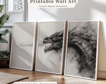 Conjunto de 3 impresiones de Fourth Wing Tairn | Cuadrantes de Dragon Rider | Merchandising de Bookworm | Póster de Violet Sorrengail | Descarga digital