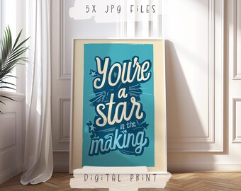 Affirmation Nursery Poster | Daily Affirmation Wall Art Poster | Nursery digital Print | Classroom Decor Set | Affirmations for Kids |