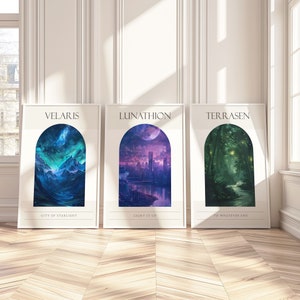 Sarah J Maas set of 3 Prints | Throne of Glass Poster | Crescent City | Acotar | Book Citation Wall Art | Bookworm Merch | DIGITAL DOWNLOAD