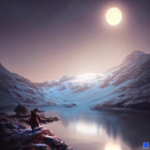 Moon, Frozen, Scottish Loch