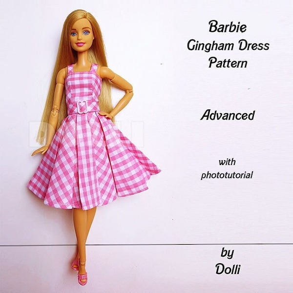 Patron de robe Barbie vichy - avancé