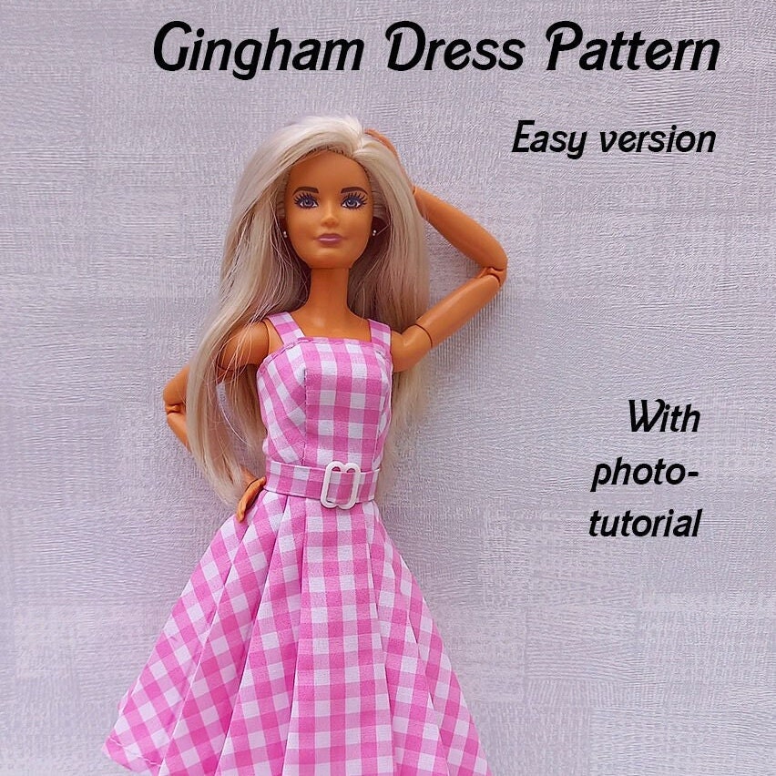 Barbie Movie Cosplay Costume - Pink Plaid Slip Sleeveless Dress - Kuru Store