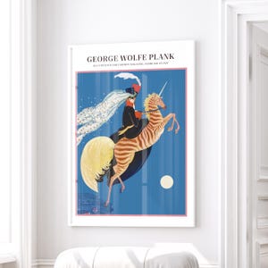 Vintage Fashion Magazin Cover Print | George Wolfe Plank 1920s Art Deco Illustration | Frau auf Zebra-Einhorn Poster Digitaler Download