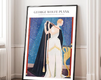 Art Deco Fashion Magazine Cover Print: George Wolfe Plank Vintage Illustration (Digital Download)