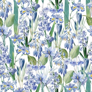 Charming Saffron - Blumenmuster, Blumenmuster, Safranmuster, Transparentes Muster, Stoffmusterdruck, Nahtloses Muster