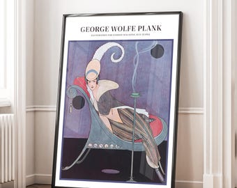 George Wolfe Plank Art Deco Print: Woman on Chaise Lounge (Digital Download)