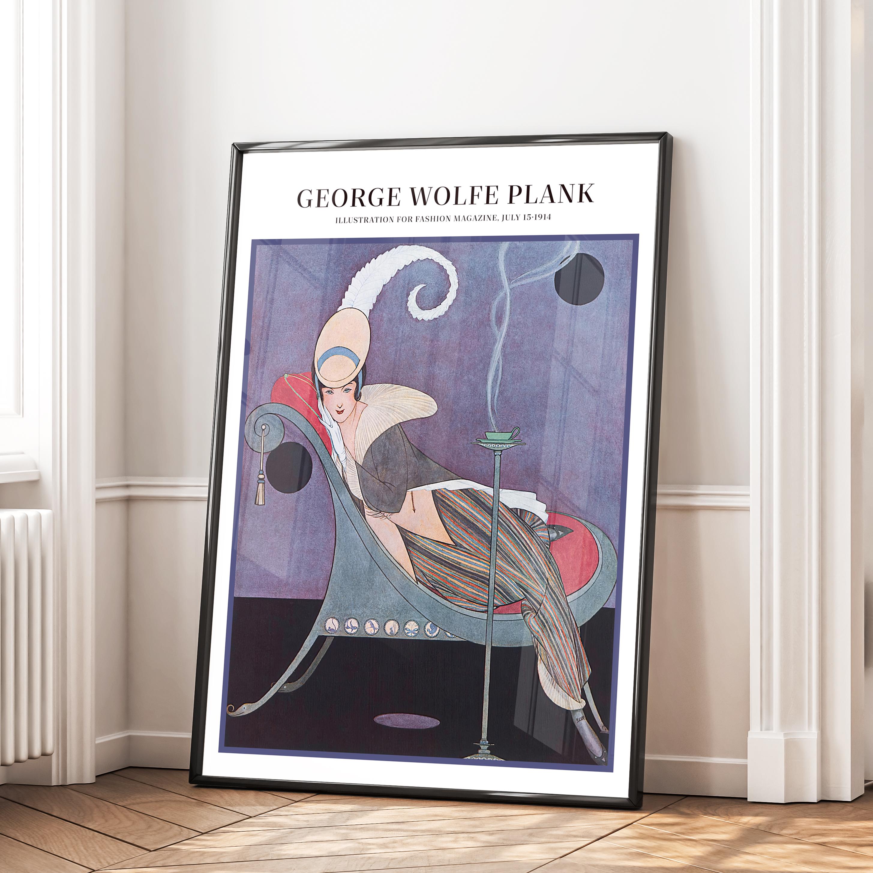 George Wolfe Plank Art Deco Print: Woman on Chaise Lounge (digital