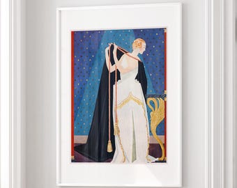 Art Deco Fashion Illustration Poster: 1924 Vintage Magazine Cover Print