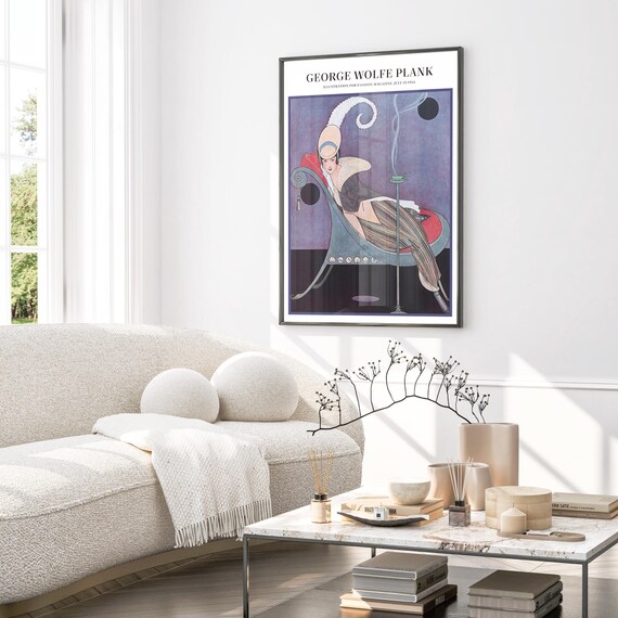 George Wolfe Plank Art Deco Print: Woman on Chaise Lounge (digital