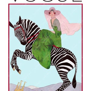 Retro Vogue cover poster with elegant and timeless design for home decor.