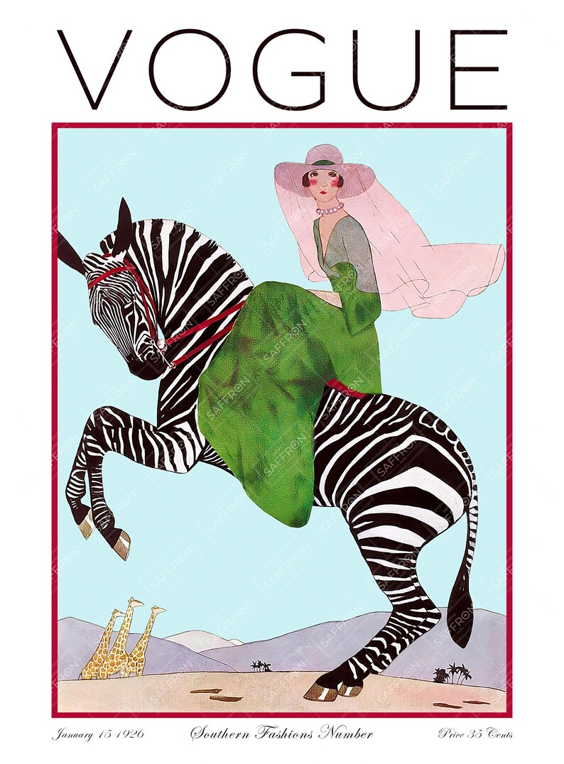 Retro Vogue cover poster with elegant and timeless design for home decor.