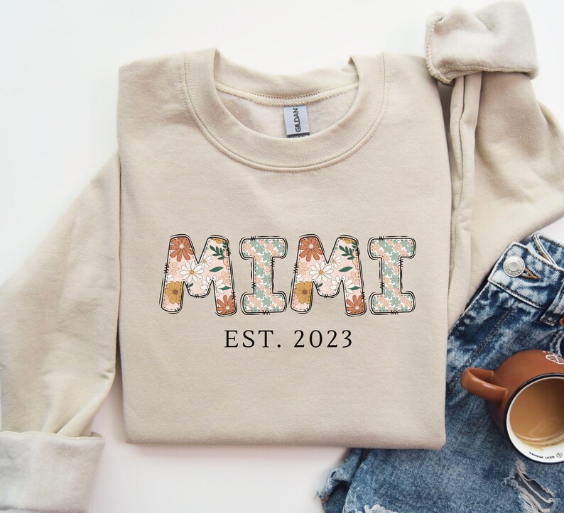 Mimi Sweatshirt, Mimi Floral Applique Sweatshirt, Custom Mimi