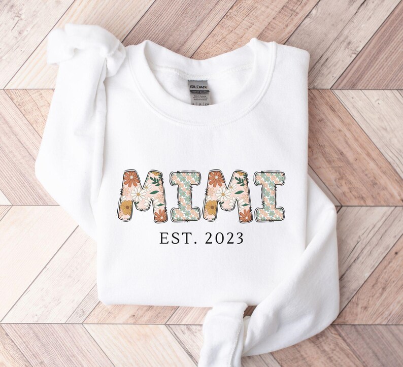 Mimi Sweatshirt, Mimi Floral Applique Sweatshirt, Custom Mimi