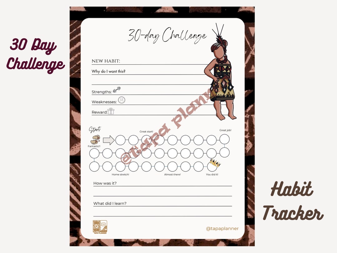 30 DAY Challenge Habit Tracker digital Product and Printables - Etsy