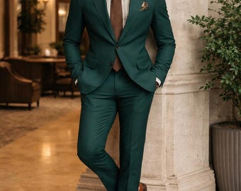 Custom Teal Men's Suit - Two-Piece for Weddings and Special Occasions