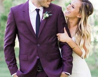 Custom Purple Men's Suit - Two Piece for Wedding or Prom
