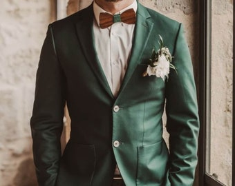 Men's Custom Suit: Elegant Dark Green Two-Piece (Wedding & Formal)