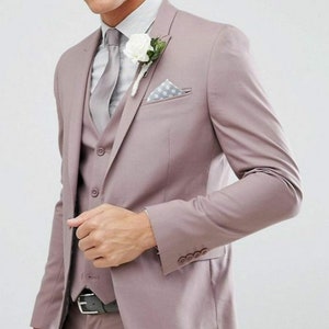 Men Suit Slim Fit Elegant Three Piece Pink Mens Suit for Wedding, Engagement, Anniversary, Prom, Groom wear and GroomsMen Suit Slim Fits