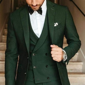 Men Suit Slim Fit Designer Three Piece Green Men's Suit For Wedding, Engagement, Anniversary, Prom, Groom wear and Grooms Men Suit Slim Fits