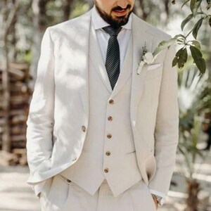 Stylish Designer Three Piece Beige Men Suit for Wedding, Engagement, Anniversary, Prom, wear and Grooms Men Suit Slim Fits, Party wear