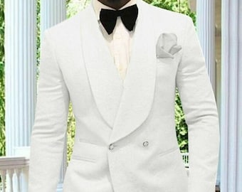 Men  Suit Premium Slim Fit Two Piece White Tuxedo Men's Suit for Wedding, Engagement, Anniversary, Prom, Groom wear and Groomsmen Suits