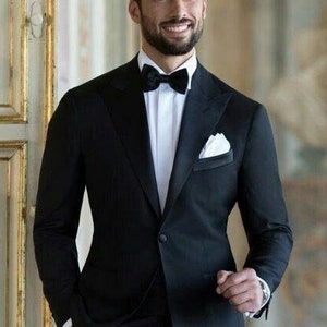 Men Custom Suit Classy Two Piece Black Men&#39;s Suit For Wedding, Engagement, Anniversary, Prom, Groom Wear And Grooms Men