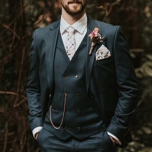 Men Suit Slim Fit Three Piece Black Men&#39;s Suit for Wedding, Engagement, Anniversary, Prom, Groom wear and Grooms Men Suit Slim Fits