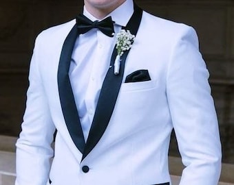 Men Suit Designer Two Piece White Tuxedo Men's Suit for Wedding, Engagement, Anniversary, Prom, Groom wear and Grooms Men Suit Slim Fits