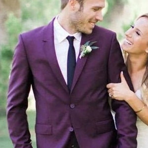 Men Custom Classy Two Piece Purple Men&#39;s Suit For Wedding, Engagement, Anniversary, Prom, Groom Wear And Grooms Men