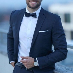 Men Suit Slim Fit Classy Two Piece Black Men&#39;s Suit for Wedding, Engagement, Anniversary, Prom, Groom wear and Grooms Men Suit Slim Fits