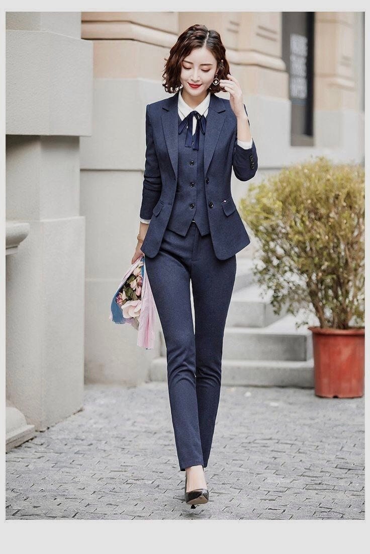 Plus Size Women Suits 3 Pieces Ladies Work Office Wear Outfit