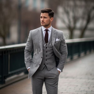 mens grey dress pants and vest Fashion Suit Men's Suits Vest Male Casual Slim Fit Vest & Pant Set  Waistcoat Gray at Amazon Men's Clothing store