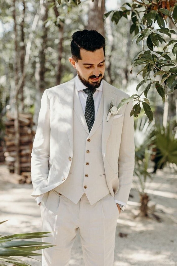 Stylish Designer Three Piece Cream Men Suit for Wedding Engagement Anniversary Prom Wear and Grooms Men Suit Slim Fits Party Wear Etsy