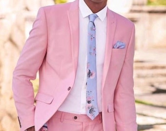 Menistaスーツ プレミアムツーピース ピンク メンズスーツ 結婚式