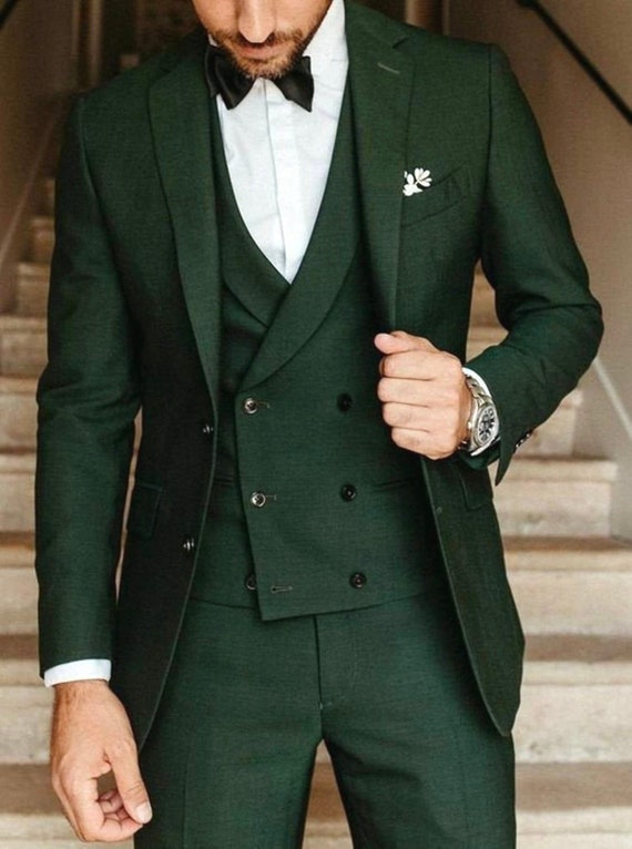 Men Suit Slim Fit Designer Three Piece Green Men's Suit For Wedding,  Engagement, Anniversary, Prom, Groom wear and Grooms Men Suit Slim Fits