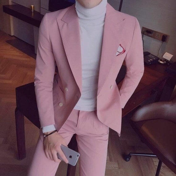 Men Custom Suit Classy Two Piece Pink Men's Suit for Wedding, Engagement,  Anniversary, Prom, Groom wear and Grooms Men Suit Slim Fits