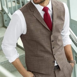 Brown Men&#39;s Waistcoat: Custom Made for Weddings and Formal Events