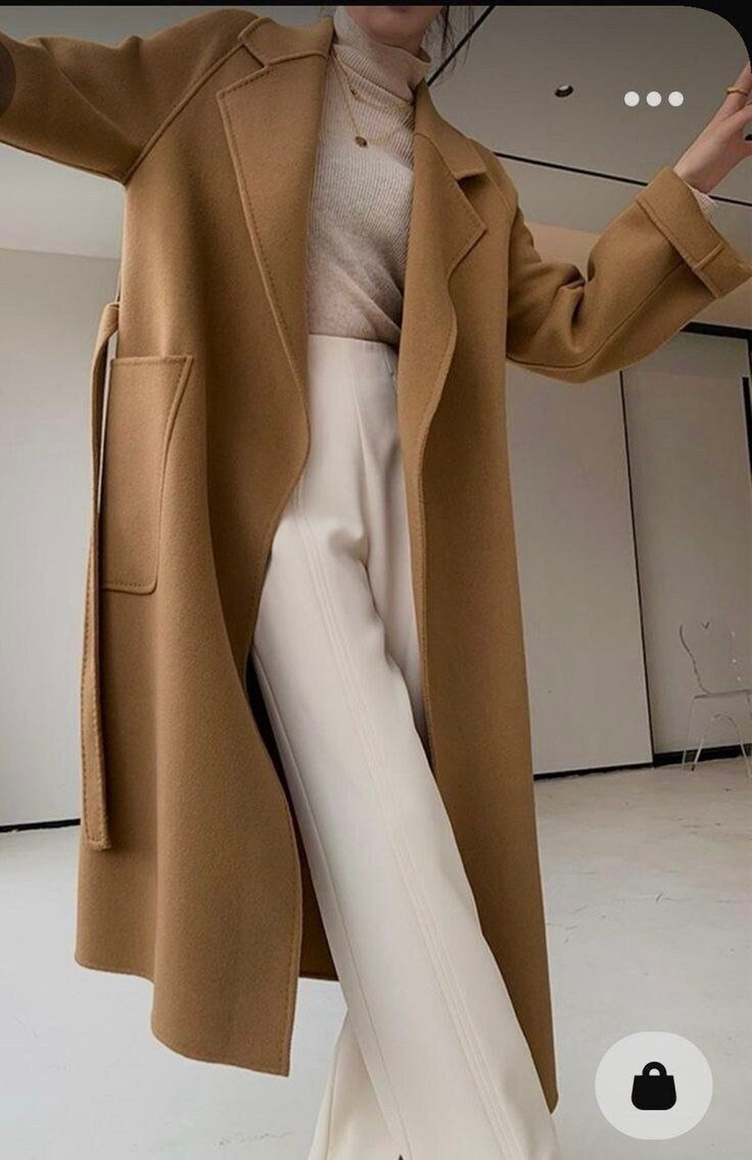 Brown Custom Woman Wool Long Coat Office Ladies Women Suits for