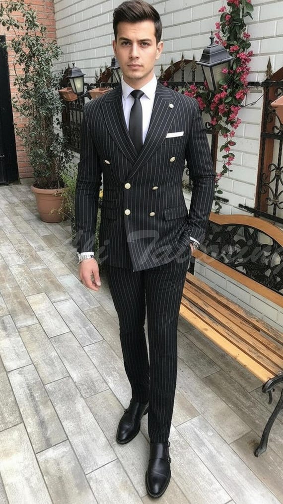 スーツ Double-breasted setup & shirt & tie How to Wear a Double-Breasted Suit: xSuit's Guide