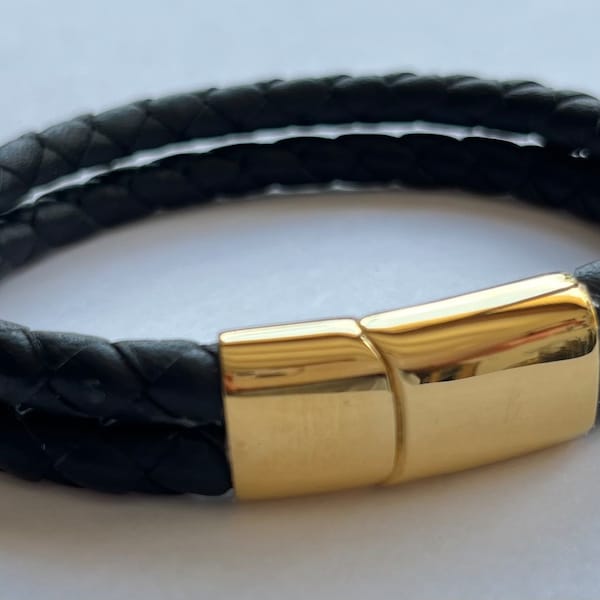 Bracelet en cuir tressé homme