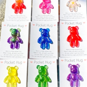 Pocket Hug Courage Bears - Angstbären, Geschenke für psychische Gesundheit, Taschenumarmungen, niedliche Geschenke, Angstgeschenke, Denken an Sie Geschenke