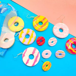 Party Ring Earrings- Food Earrings, Quirky Earrings, Fun Earrings, Funky Earrings, Novelty Earrings, Cute Earrings, Quirky Jewellery