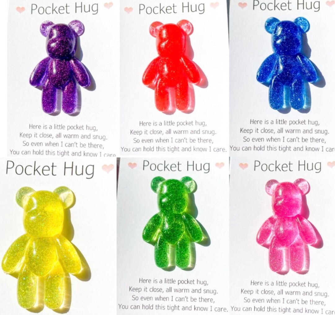 Pocket Hug Courage Bears Anxiety Bear, Anxiety Gift, Resin Bear, Mental