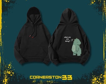 Dinosauer Couple Hoodies, Cute Hoodies For Couples, Cartoon Dinosaur Print Hoodies, Pullover Hoodies, Y2K Hoodie, Gift For Him, Gift For Her