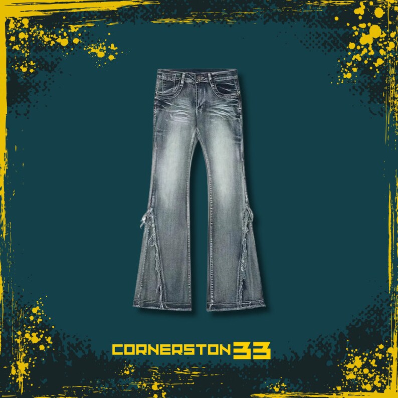 Y2K Jeans, Washed Bell Bottom Jeans, Black Jeans, Blue Jeans, Zip-Up Jeans, Mid Waist Jenas, Regular Fit Bell Bottom Denim Pants Light