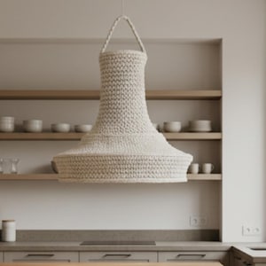 Crochet Lampshade Pattern PDF | Industrial Boho Light Shade | Easy 7-Page Tutorial | IKEA Hack Home Decor