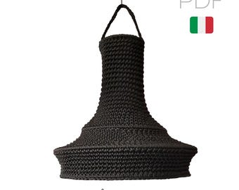 Crochet pattern to create a stunning industrial style lampshade, PDF language ITA, 7 pages of very easy to follow instructions